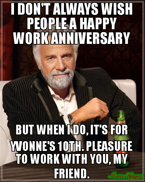 Happy work anniversary meme